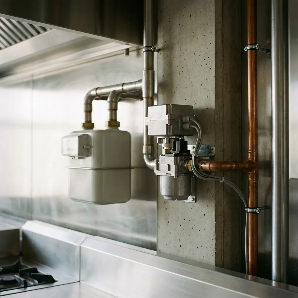 Manipuladores motorizados Cofem para corte automático de gas ante fugas, con actuación directa sobre la válvula de suministro.